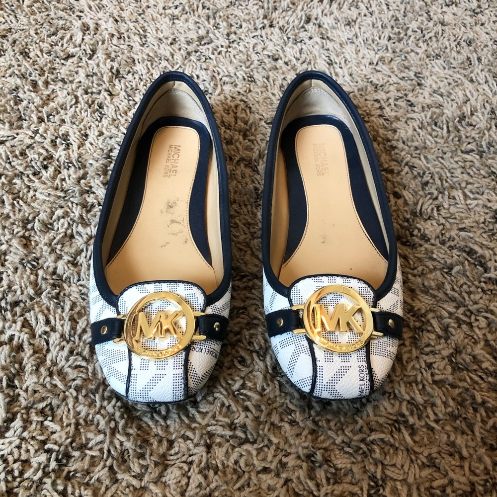 Navy & White Michael Kors Ballet Flats